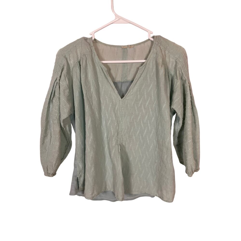 Anthropologie Blue Sheer Top Women’s‎ XS – Lightweight Mesh Blouse Elegant